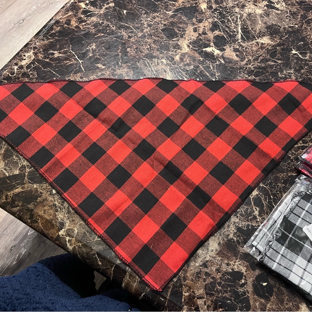 Red and Black Checkered Dog Bandana